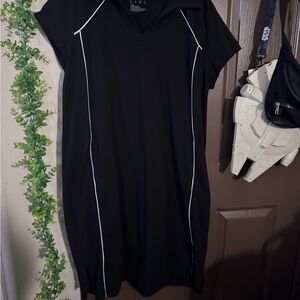 Black Dress with White Accents
